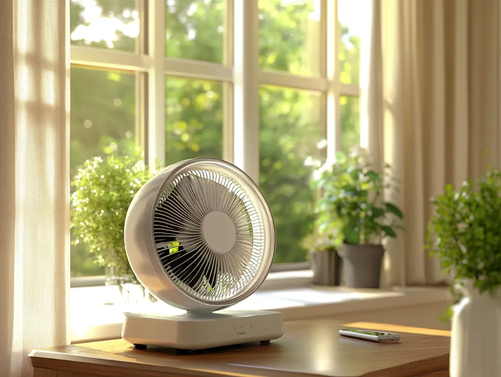 wiatrak pokojowy na biurku